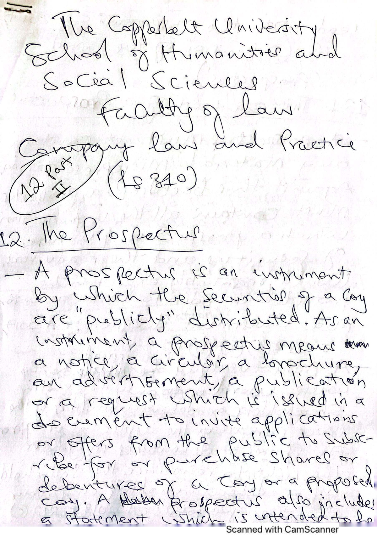 LS310 - The Prospectus: Understanding Company Law and Practice Part II ...