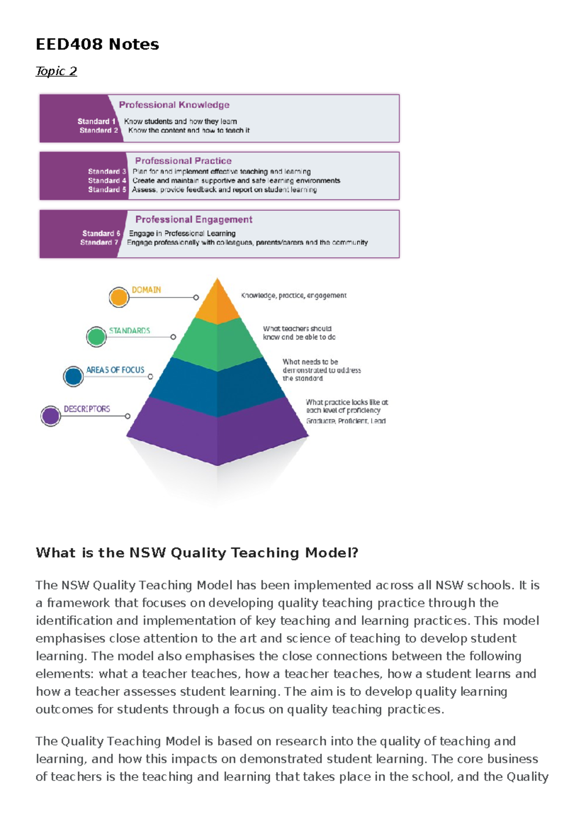 EED408 Final Exam Notes: Understanding the NSW Quality Teaching Model ...