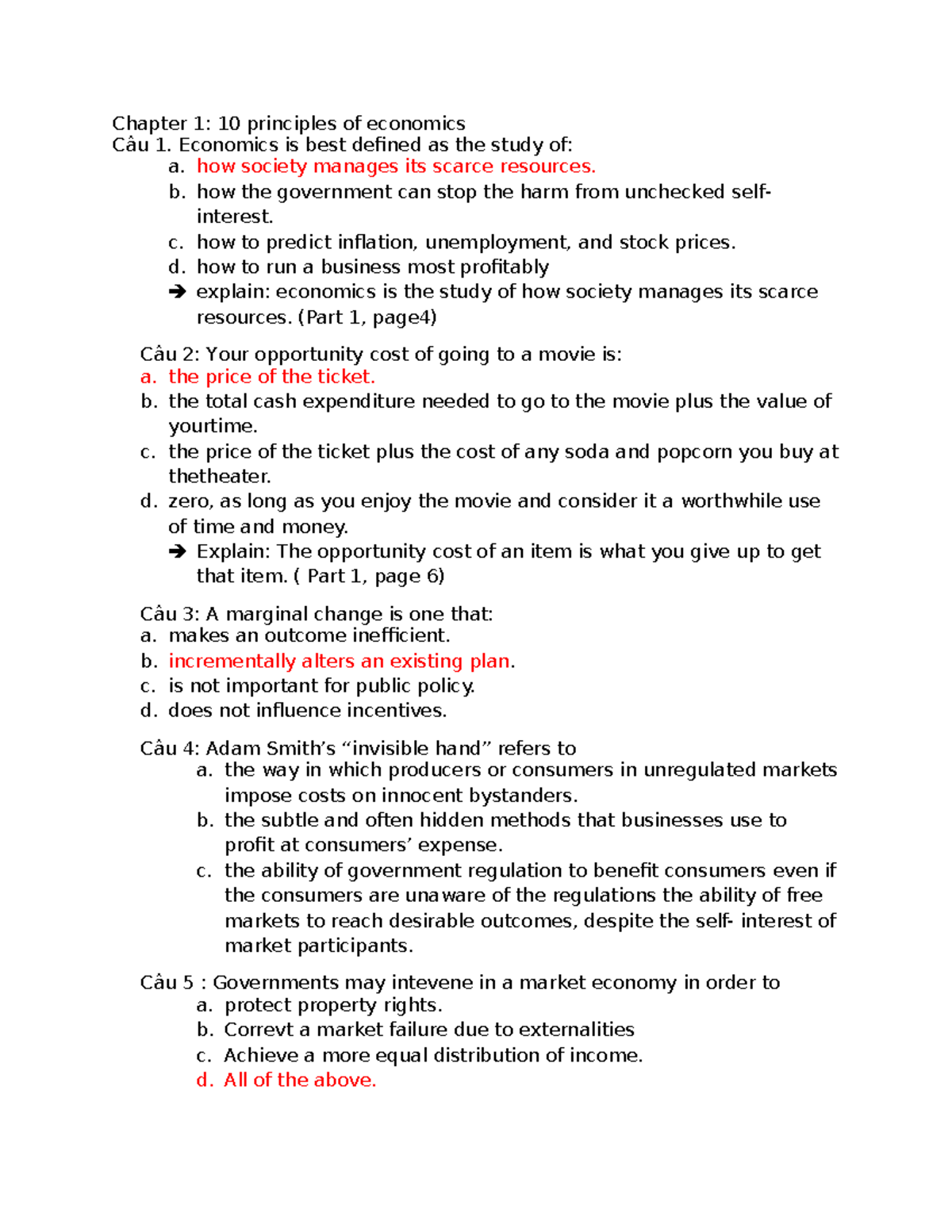 Quiz: Chapter 1 - 10 Principles of Economics (ECO101) - Studocu
