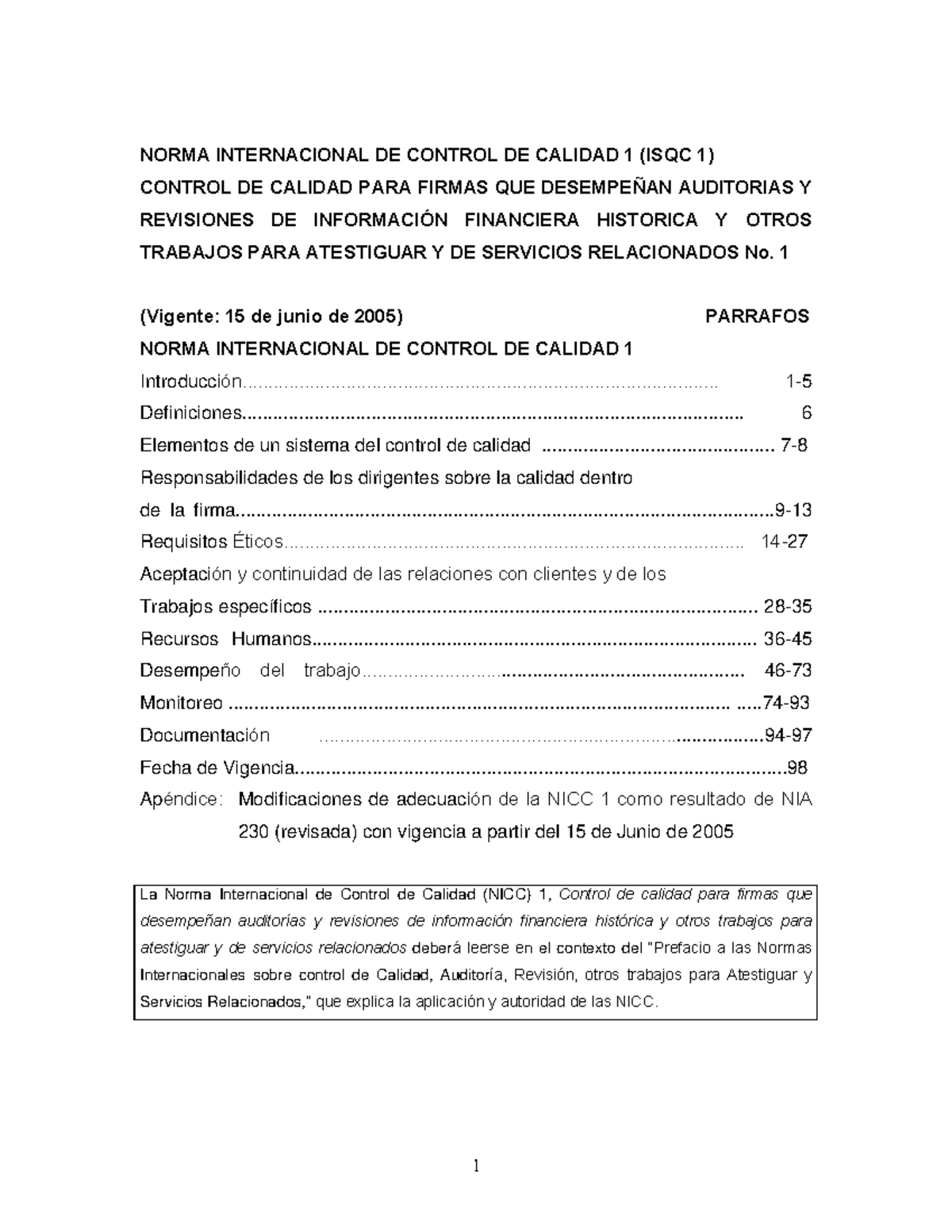 ISQC 1 - Apuntes sobre Control de Calidad en Auditorías y Revisiones ...
