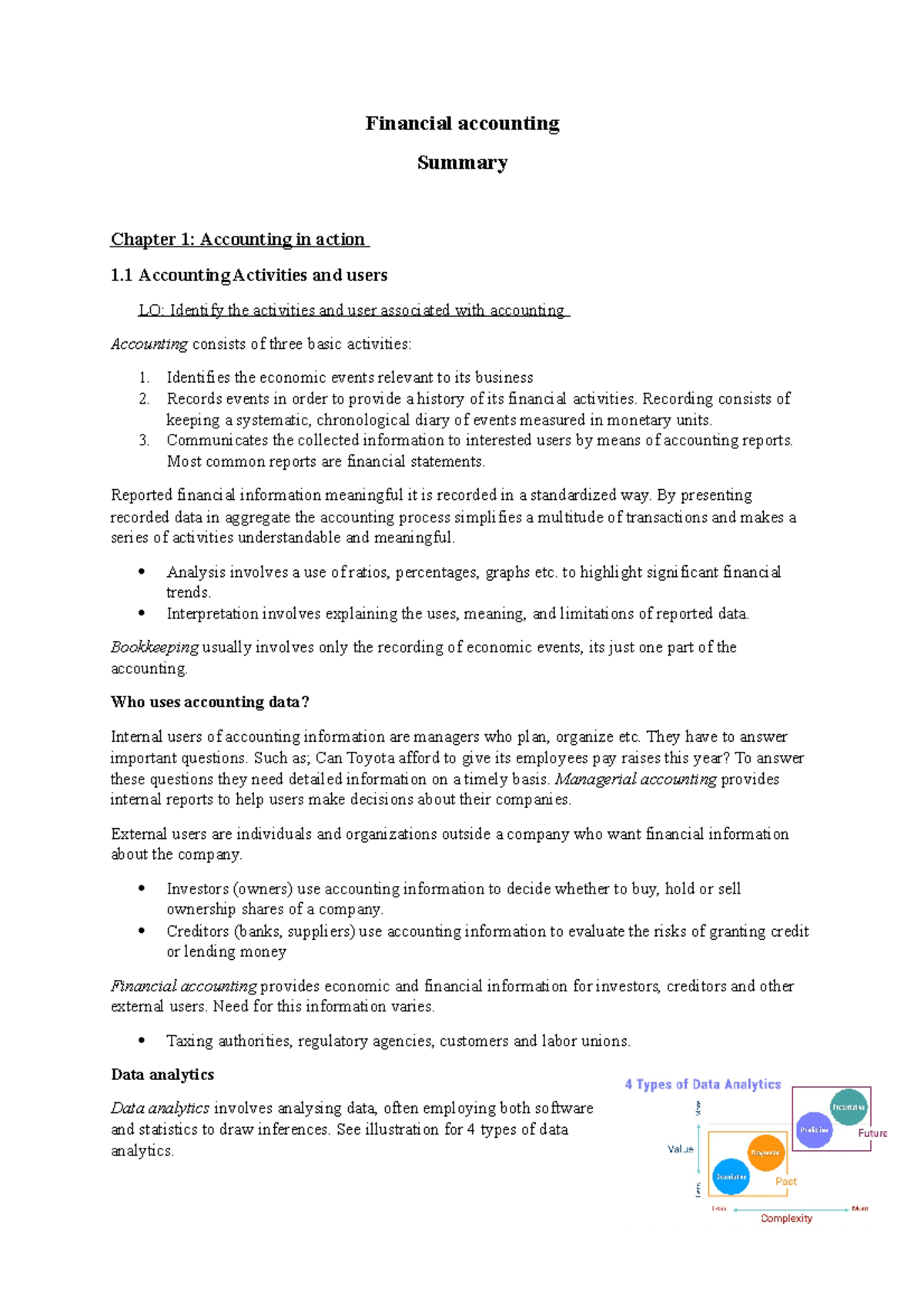 Financial Accounting Summary (ACCT101) - Key Concepts and Principles ...