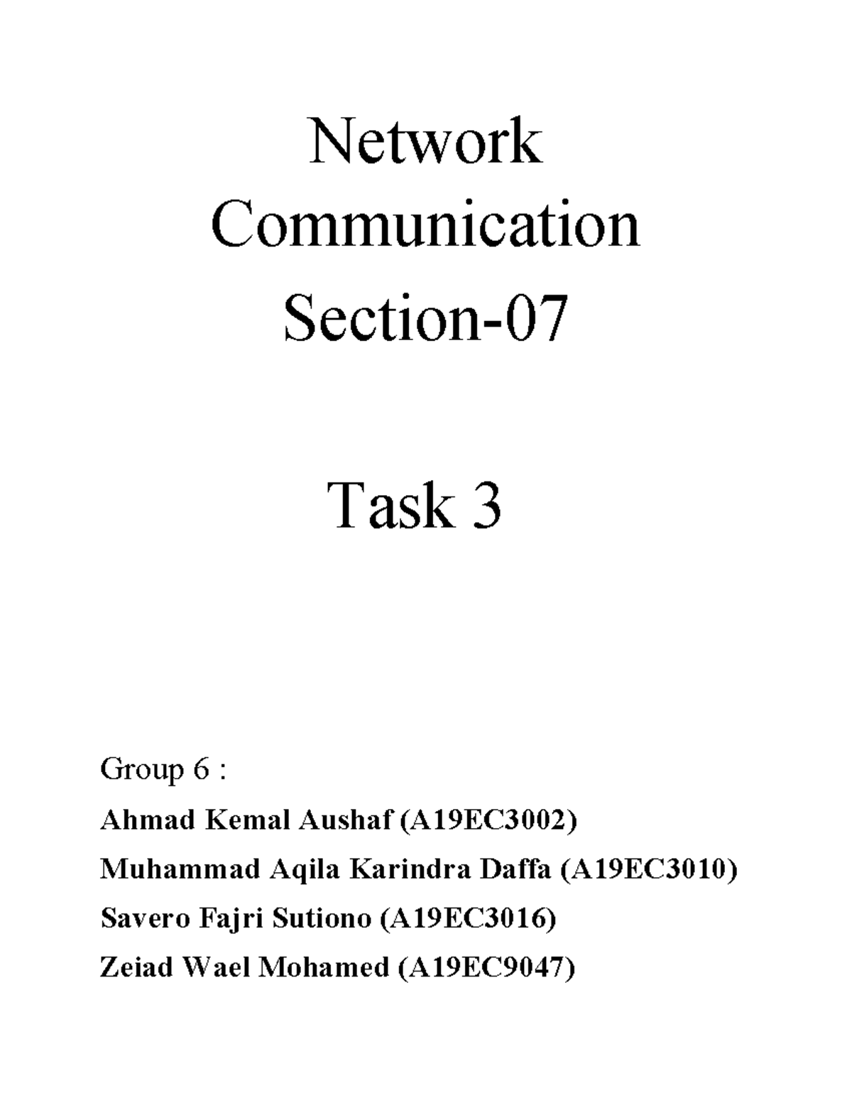 Task 3 - network communication - Network Communication Section- Task 3 ...