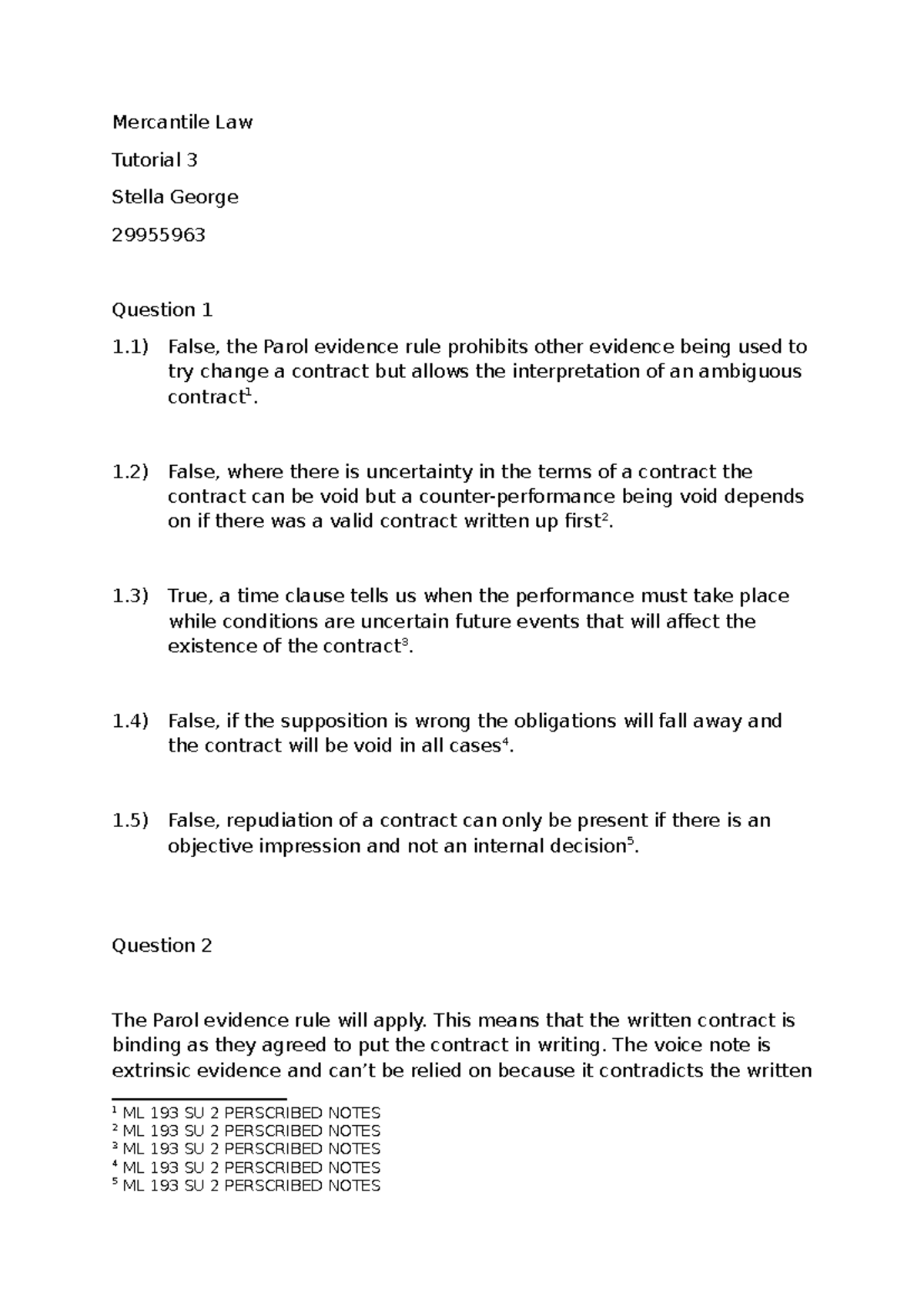 ML 193 Tutorial 3: Key Concepts in Mercantile Law - Studocu