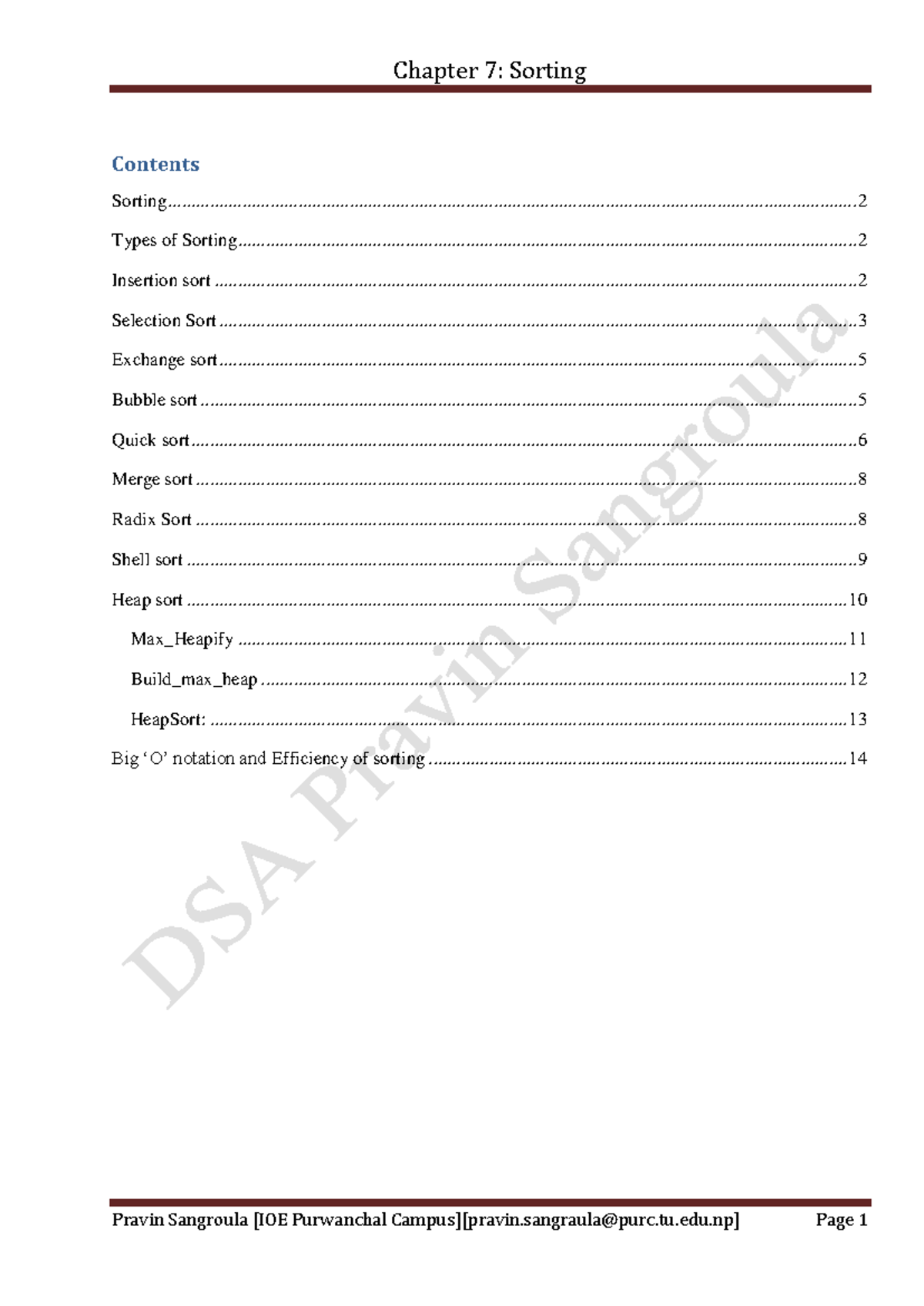Chapter 7: Sorting Algorithms Overview and Techniques - Studocu