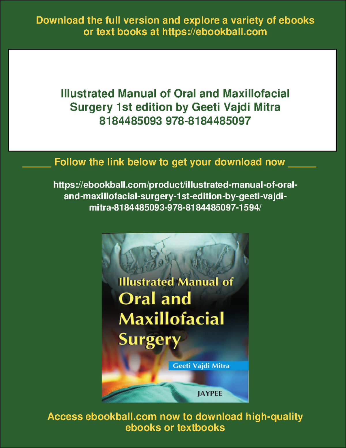 13532 - Illustrated Manual of Oral and Maxillofacial Surgery 1st Ed ...