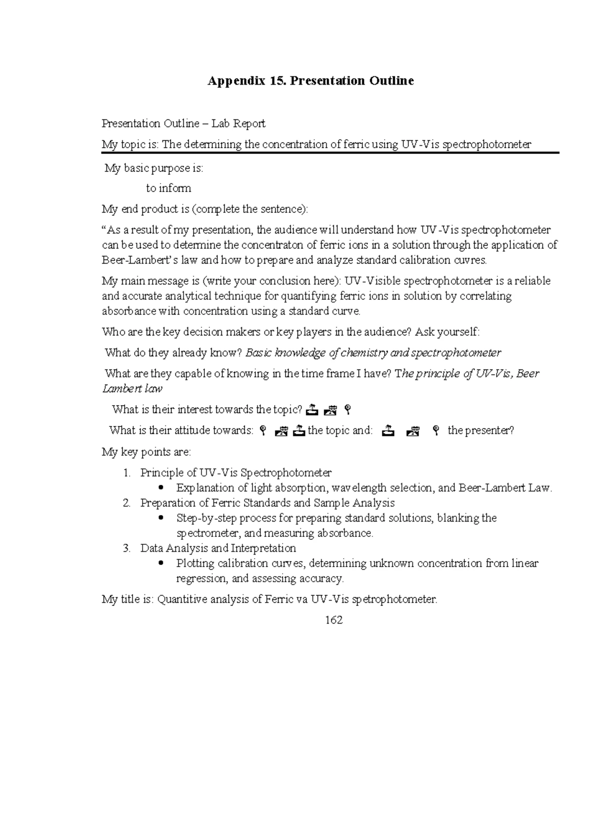 Appendix 15: Lab Report Presentation Outline - Studocu