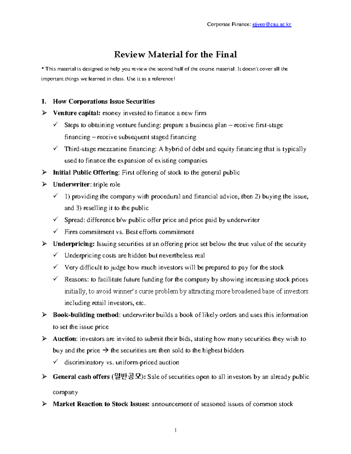 Reveiw Final 2024 - Review note - Review Material for the Final This ...