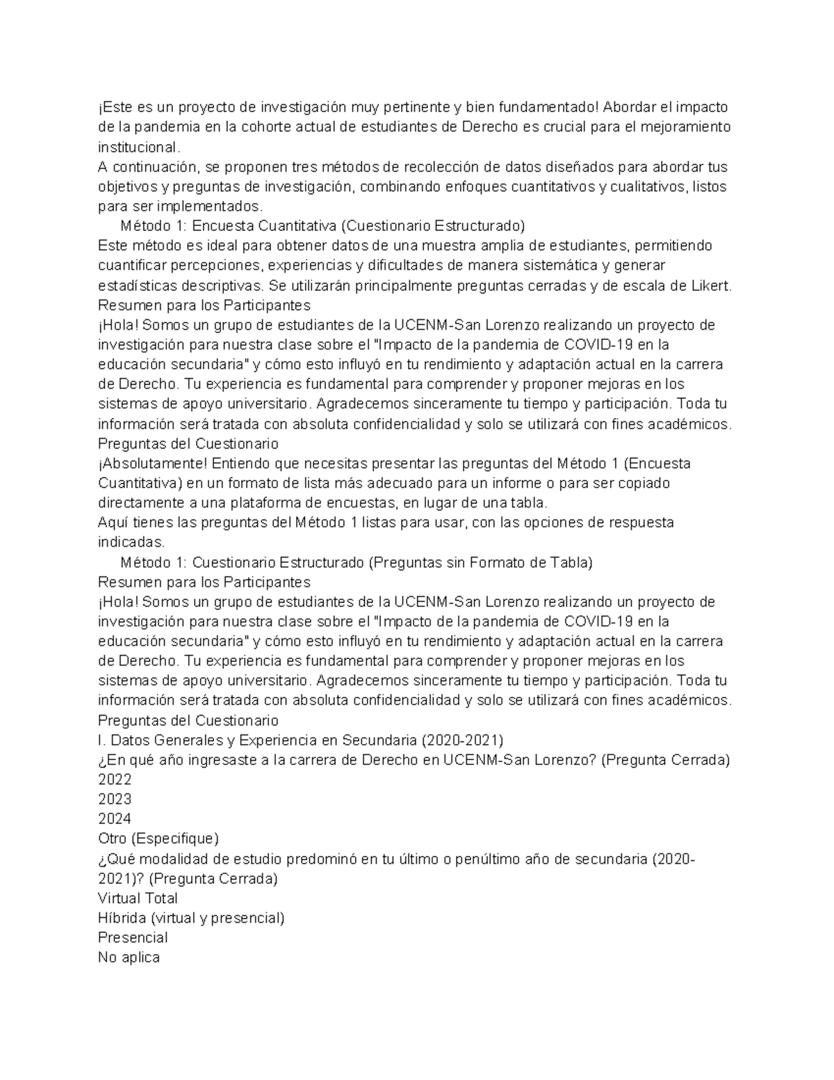 Investigación sobre el Impacto de la Pandemia en Estudiantes de Derecho ...