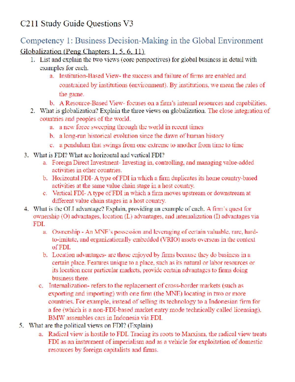 C211 Study Guide: Global Business, Trade, and Economic Principles - Studocu