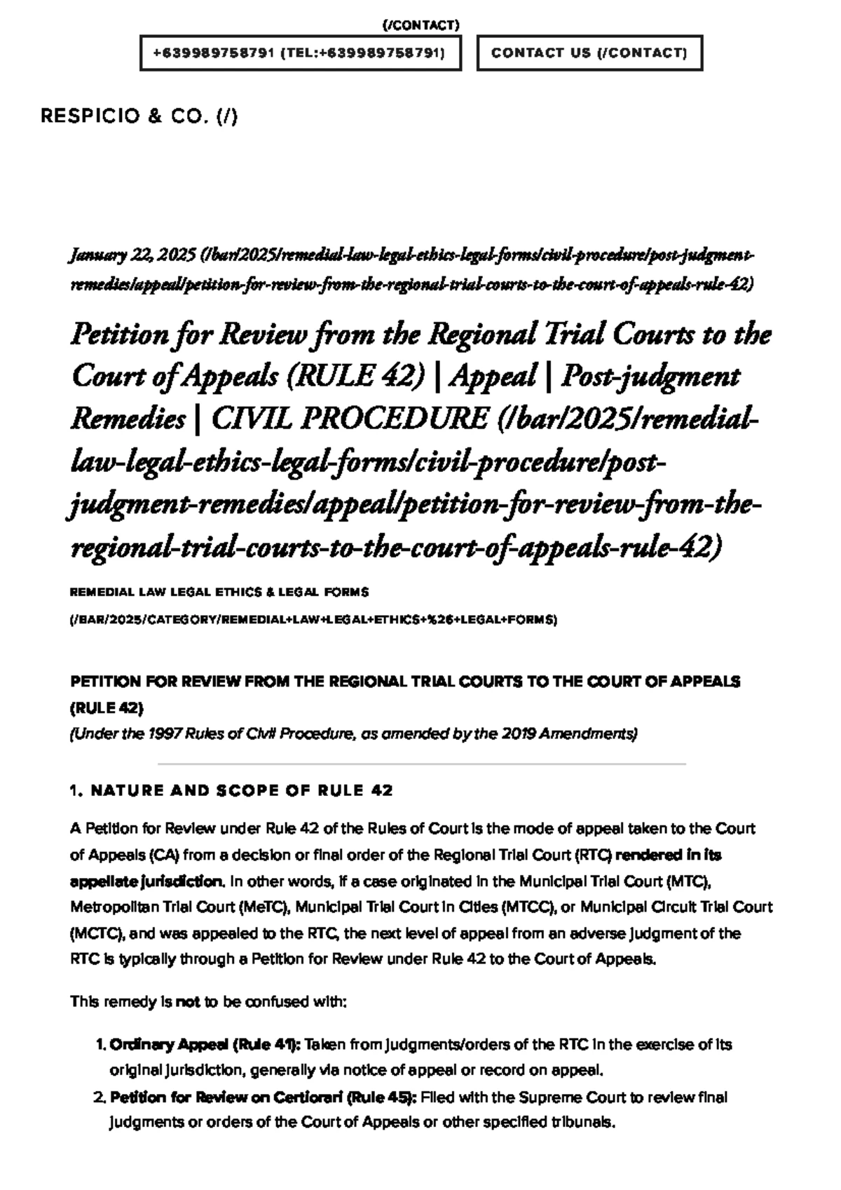 Petition for Relief from Judgment (Rule 38) - Civil Procedure Guide ...