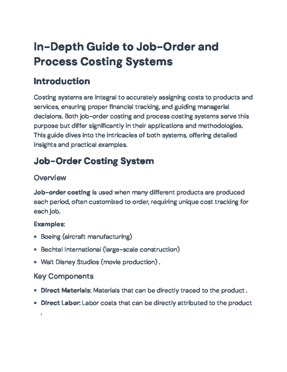 In-Depth Guide to Job-Order and Process Costing Systems - In-Depth ...
