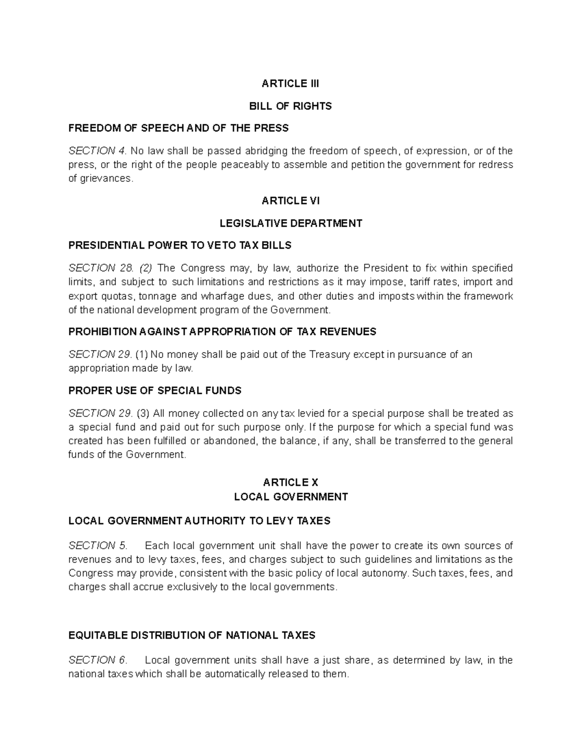 Constitutional Limitations on Taxation and Local Government Authority ...