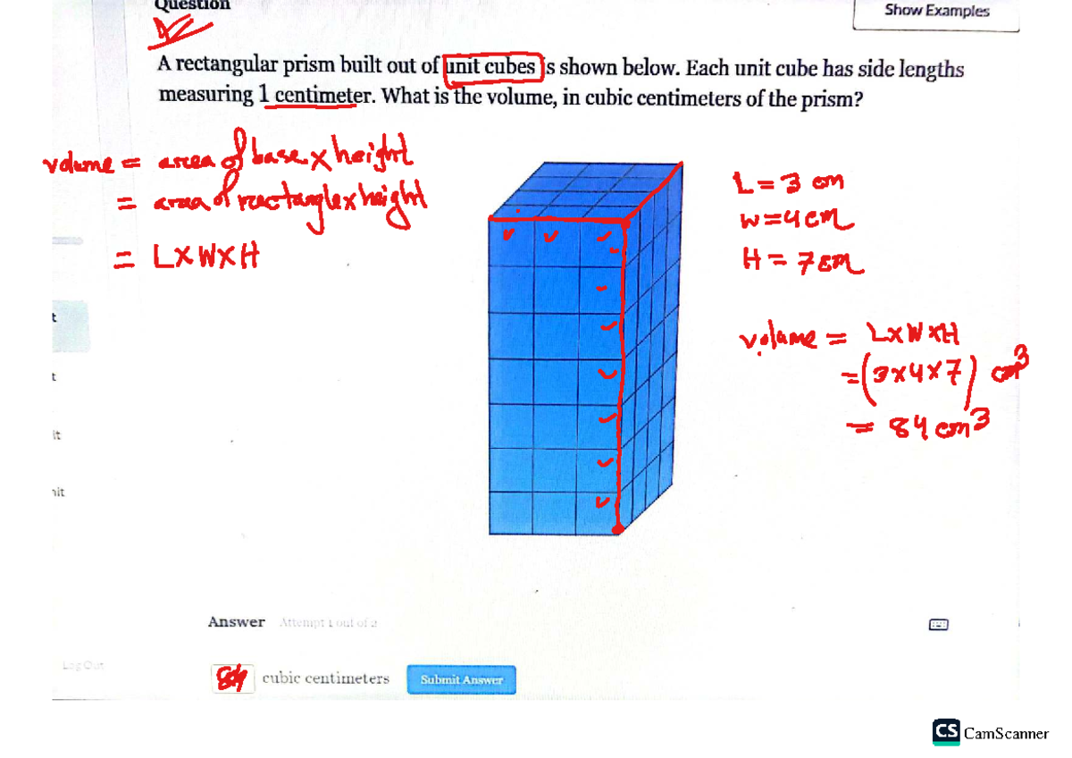 Volume Calculations for Rectangular Prisms (Unit Cubes) - Studocu