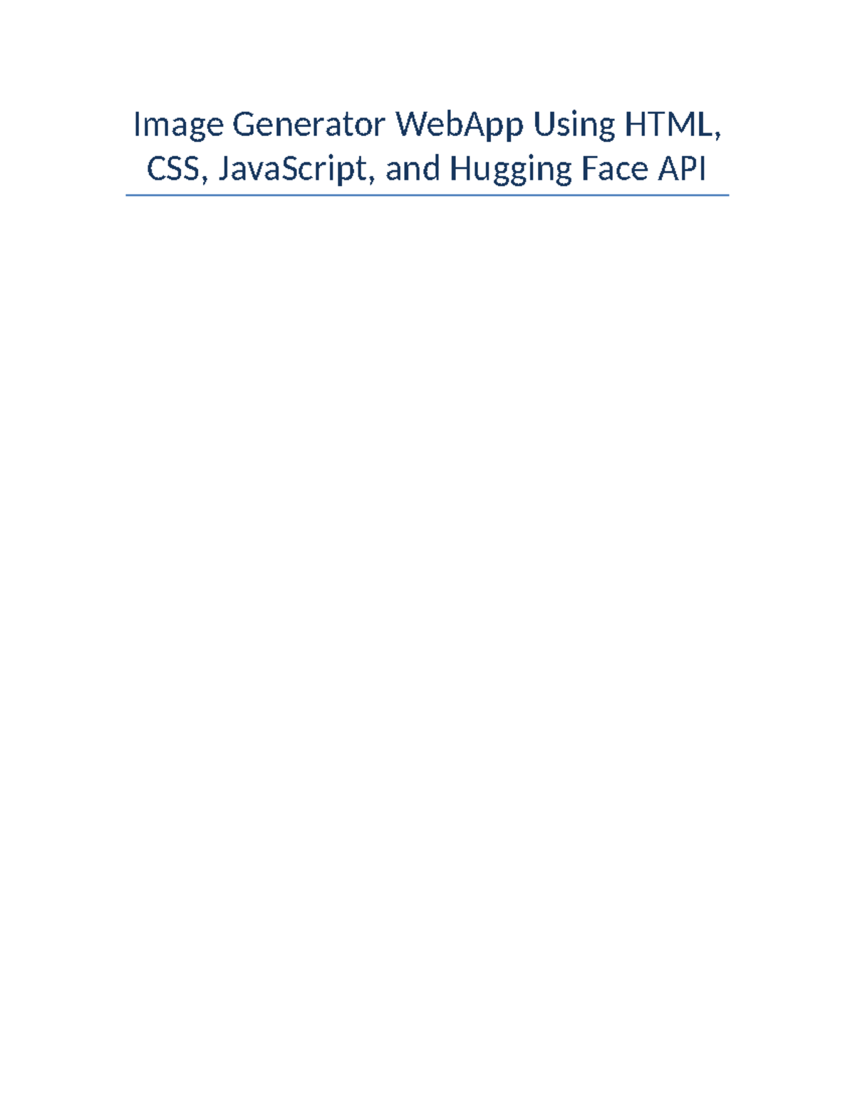 Image Generator WebApp Report (CS101) - Updated Overview and Features ...