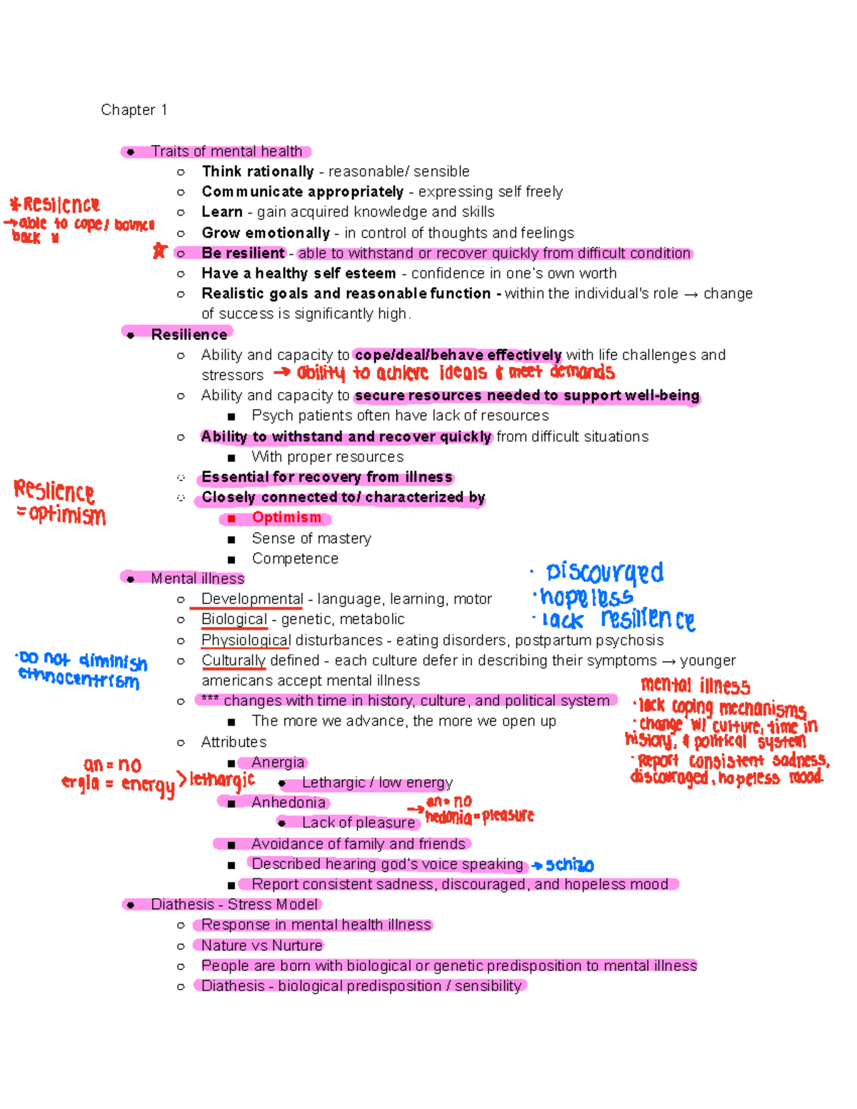 MH Quiz 1 - Week 1 Compacted Notes on Mental Health Traits and Theories ...