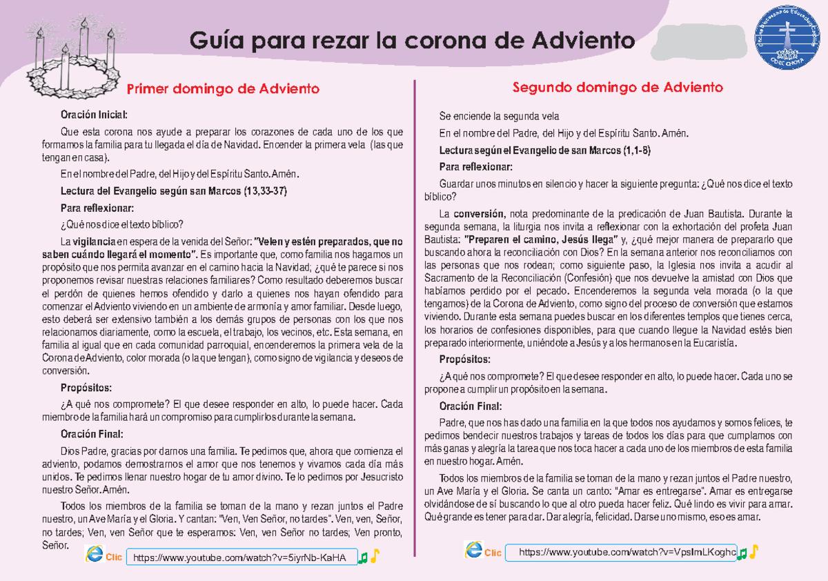 Modo De Rezar La Corona De Adviento