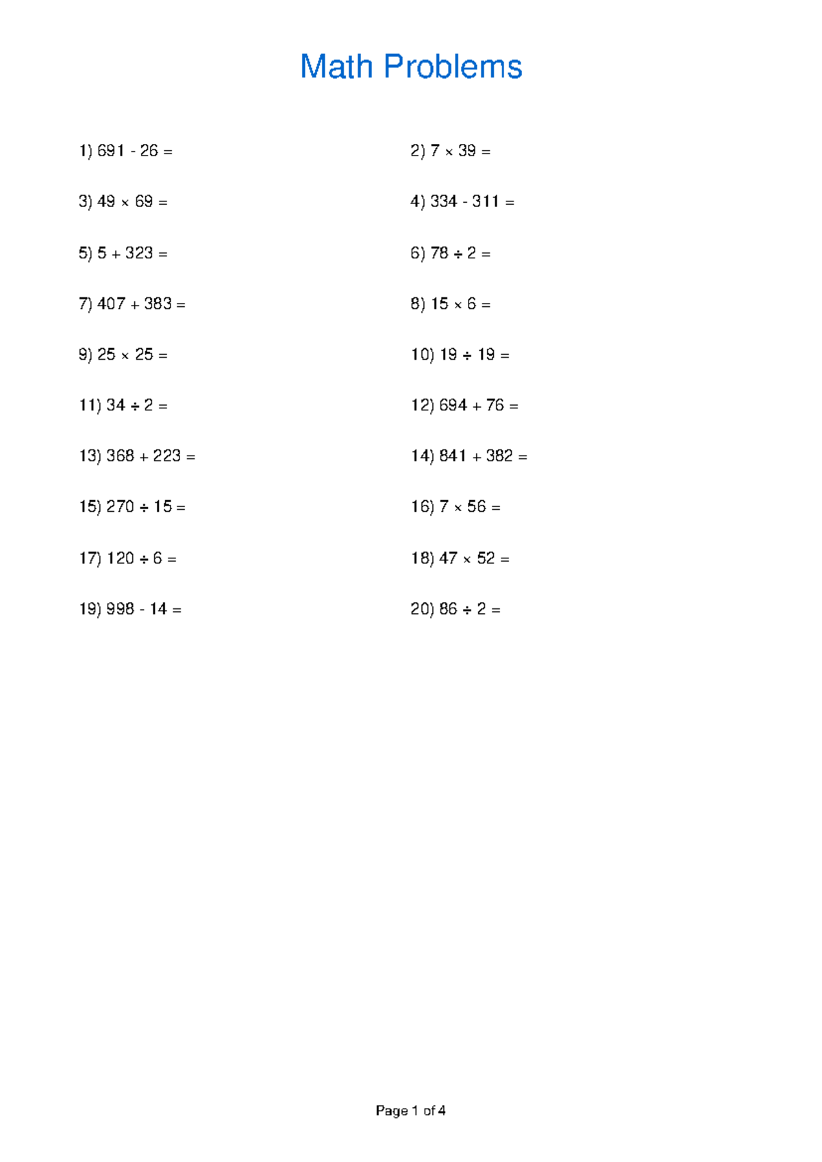Math Practice Problems & Answers (Ipx3nfmytl) - Studocu