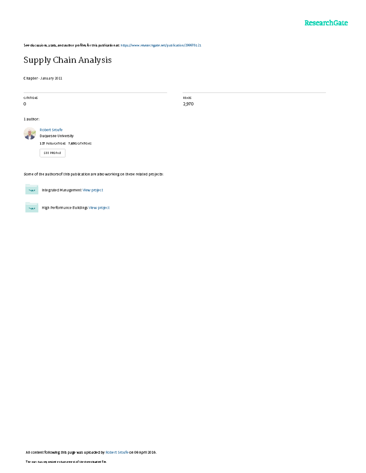 2012 supply chain analysis Berkshire Vol 6Sroufe - See discussions ...