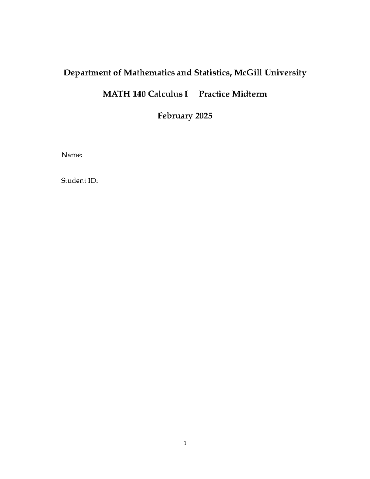 140 W25 midterm practice - Department of Mathematics and Statistics ...