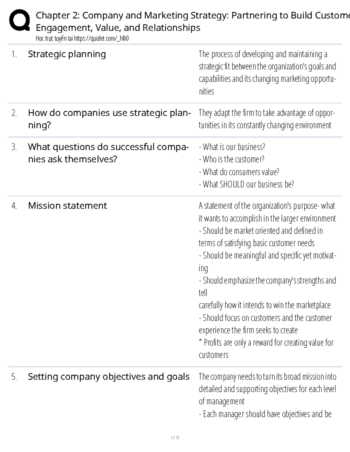 Chapter 2: Company & Marketing Strategy - Building Customer Engagement ...