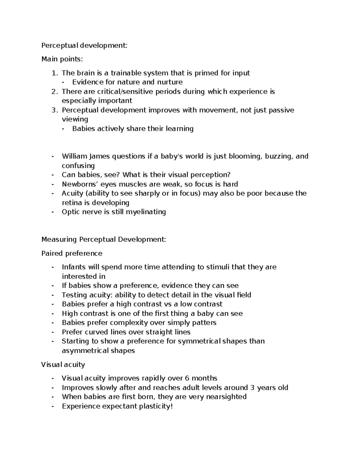 Perceptual Development in Infants: Vision & Auditory Learning Insights ...