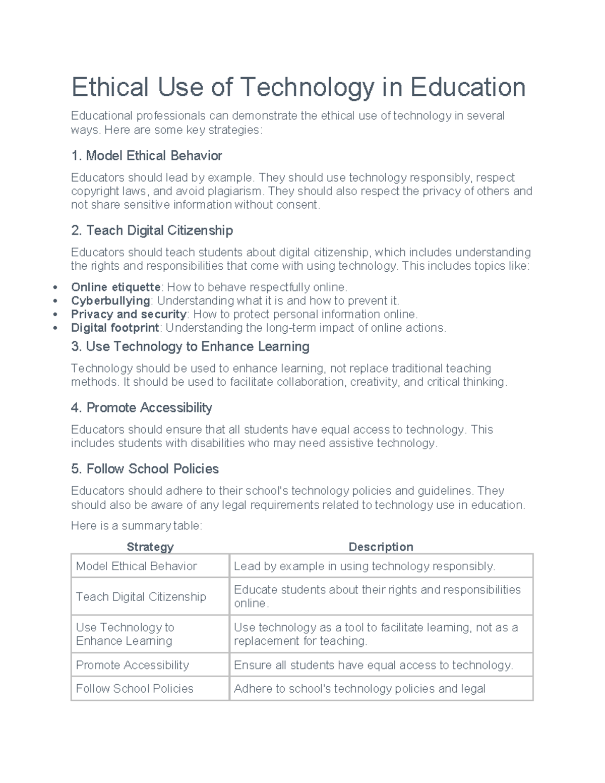 Ethical Use of Technology in Education: Best Practices and Strategies ...