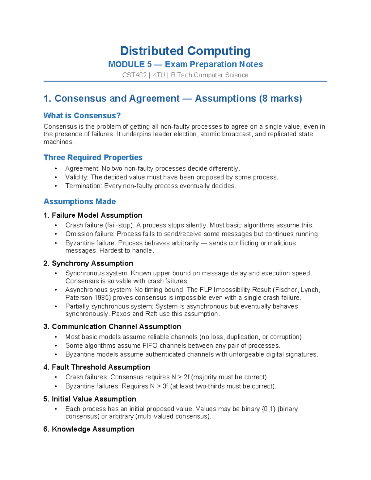 Module 5 Exam Prep Notes on Distributed Computing CST402 KTU - Studocu