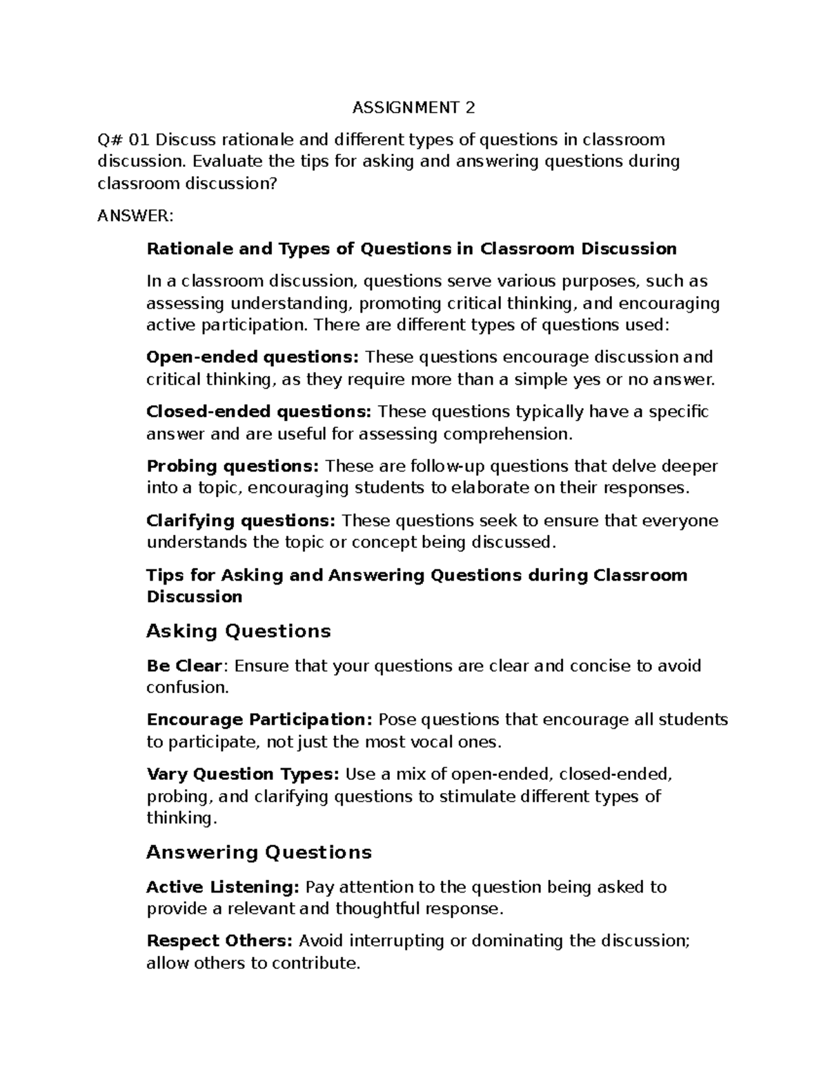 ENG 101: Understanding Classroom Discussion Techniques and Teaching ...
