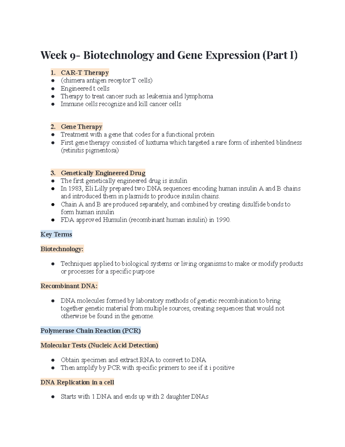 BIO Final Exam Study Notes: Weeks 9-11 on Gene Expression & Mitosis ...