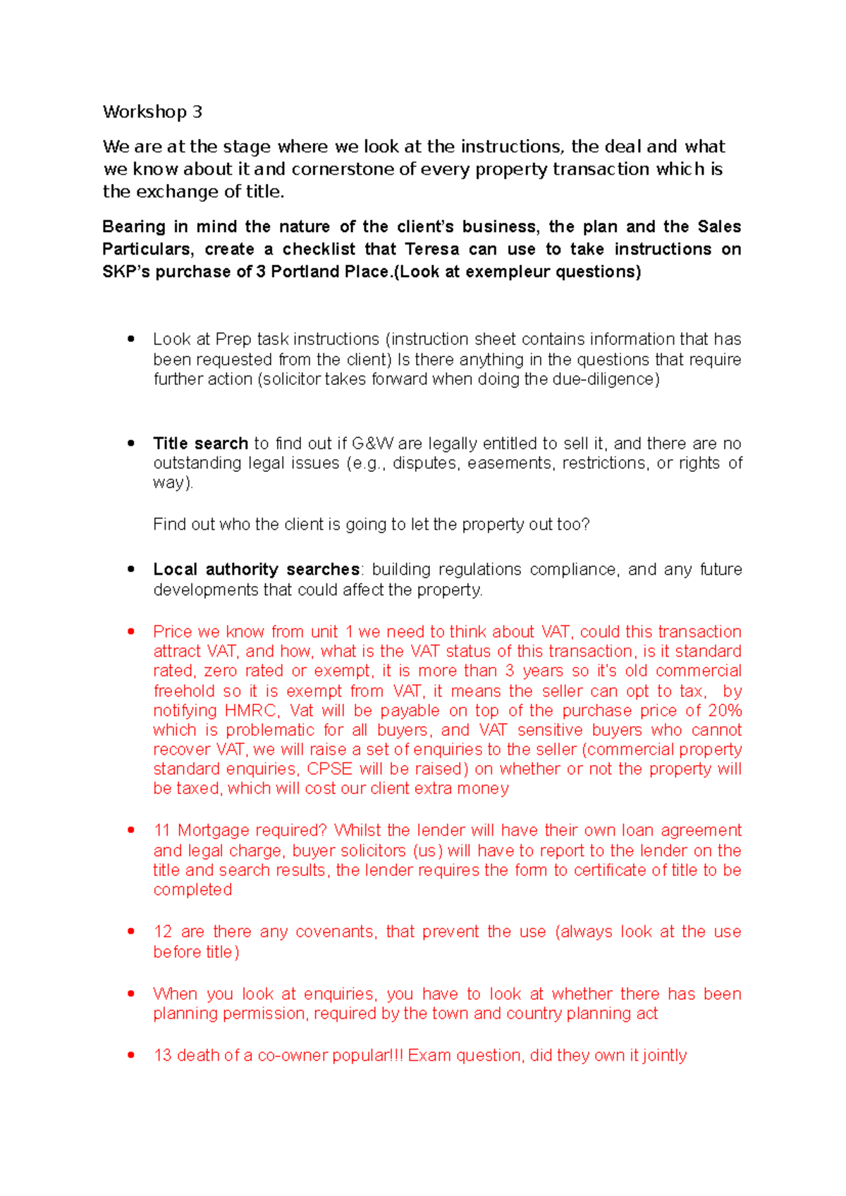 Workshop 3 task - These are notes taken at class. - Workshop 3 We are ...