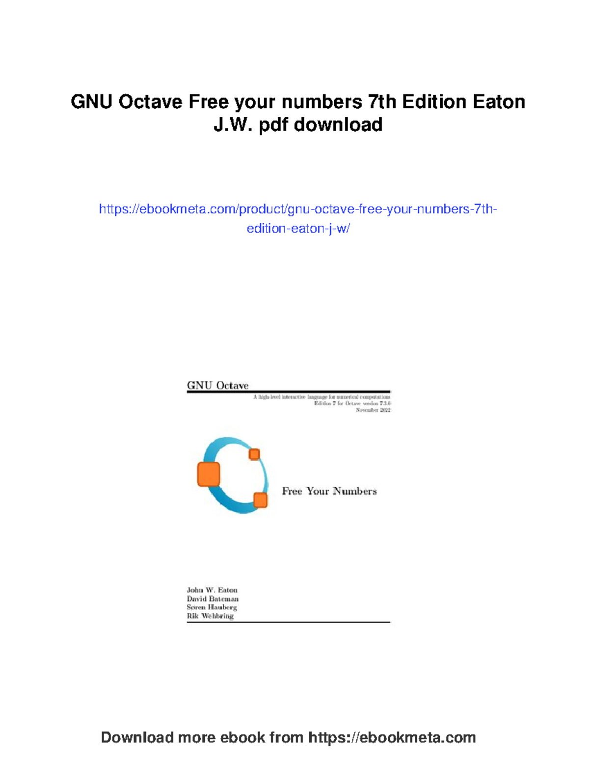 GNU Octave 7th Edition: Free Your Numbers - A Comprehensive Guide - Studocu