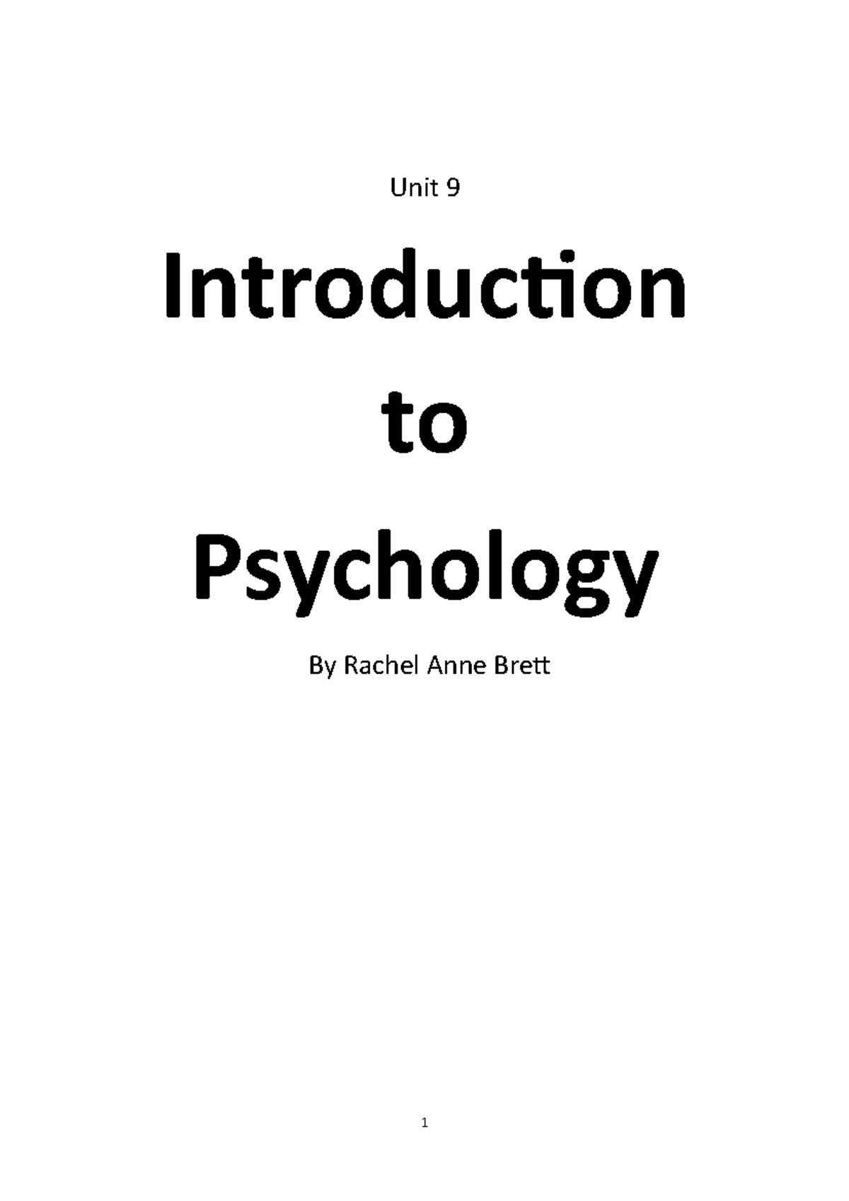 Introduction to Psychology PSY 101 Final Exam Review - Studocu
