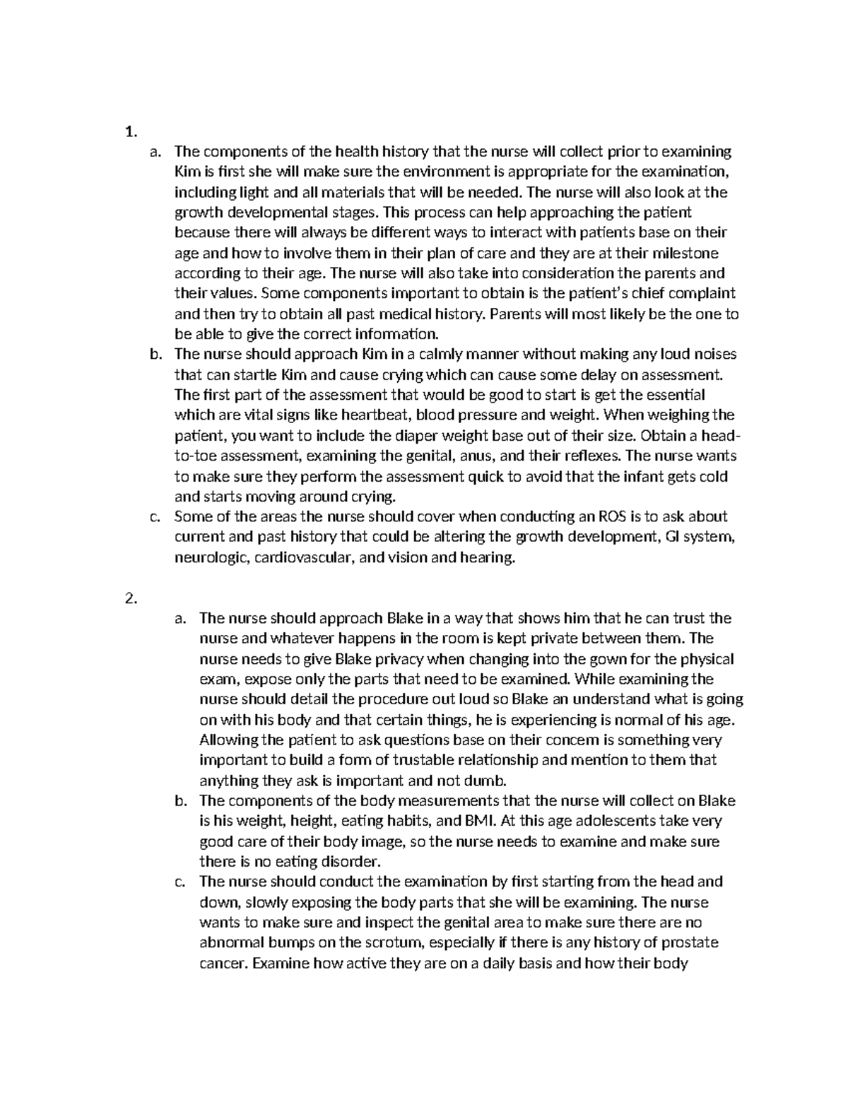 Case Study - Health History Assessment of Pediatric Patients - Studocu