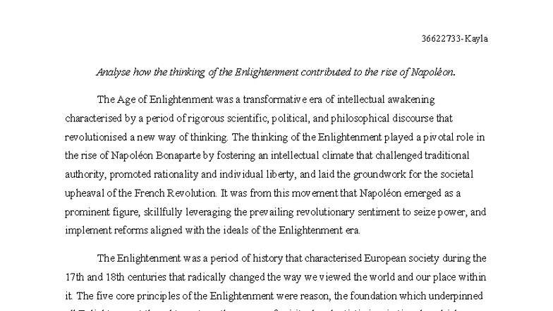 ENH 101: The Enlightenment's Influence on Napoléon's Rise to Power ...