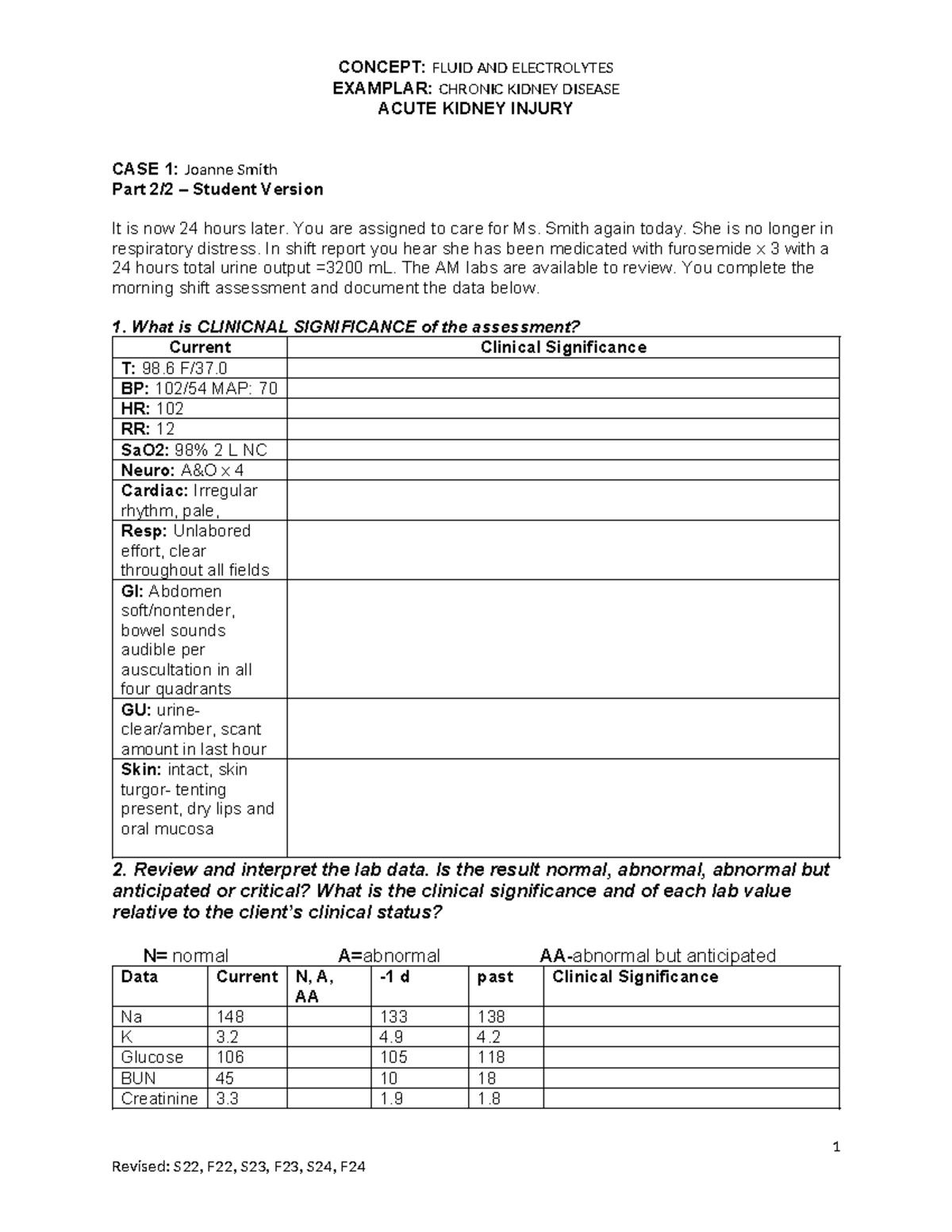 FE Case 1 part 2 STV - Case study - CONCEPT: FLUID AND ELECTROLYTES ...