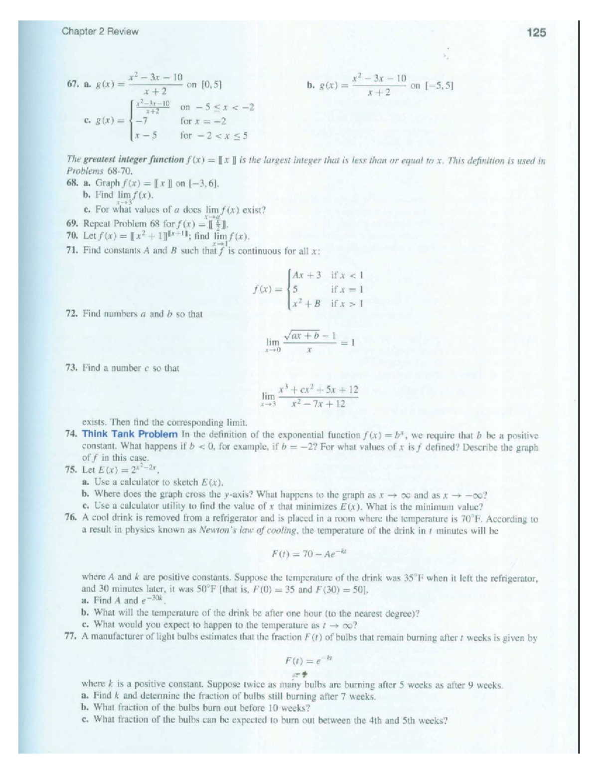Modeling Problems - Chapter 2 Review for Math 125 - Studocu