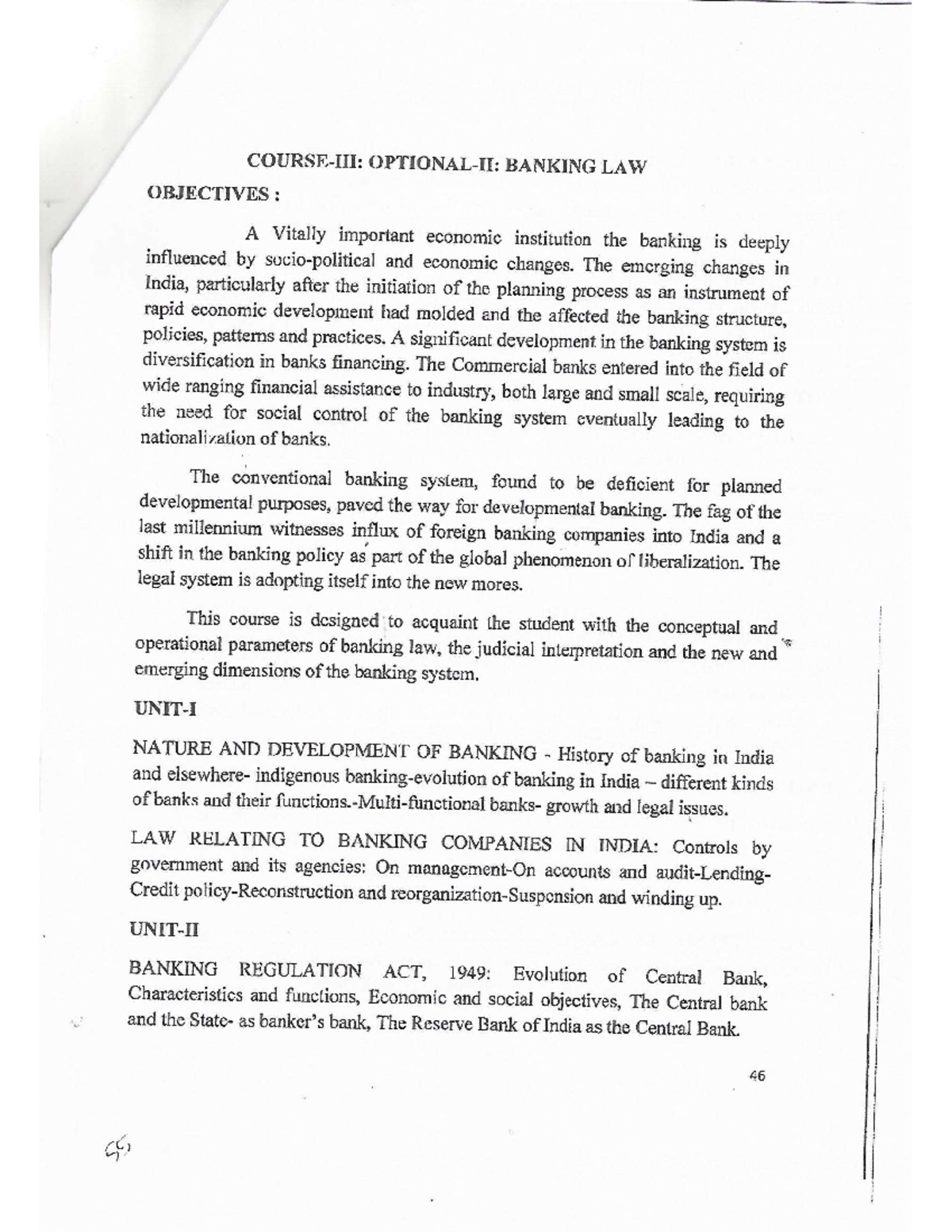 Banking Law Syllabus Overview and Key Topics - Studocu