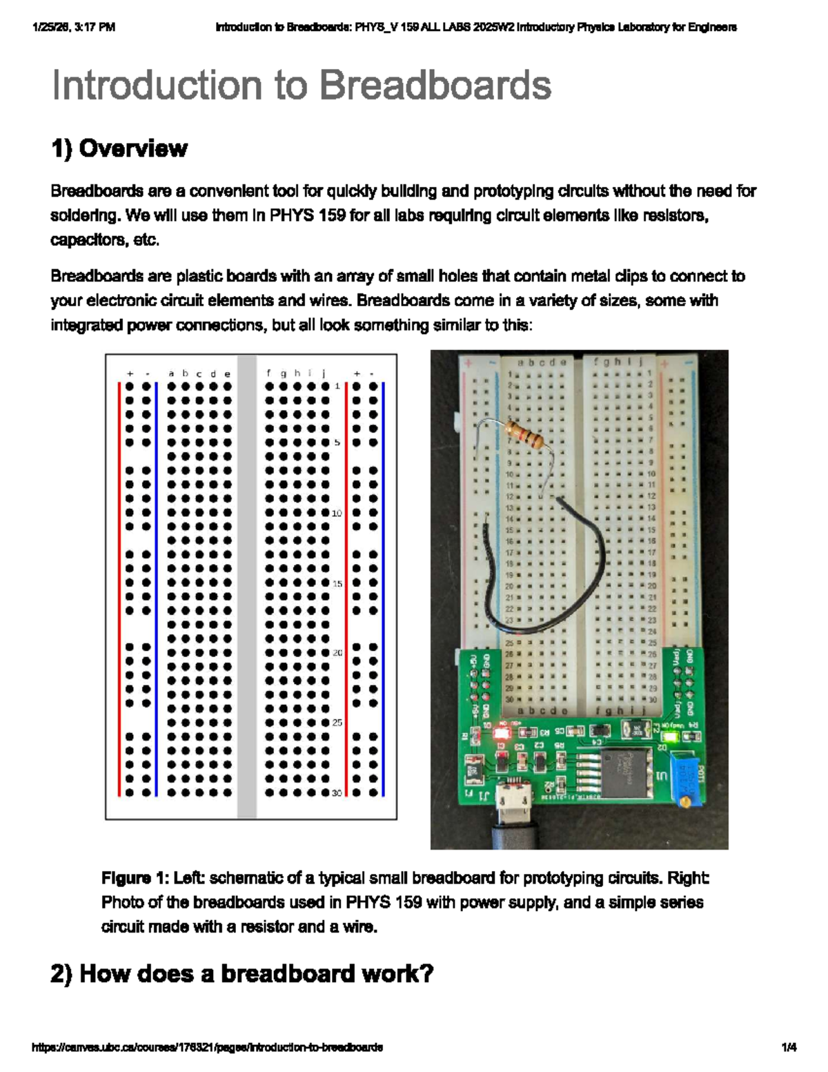 Introduction to Breadboards: PHYS_V 159 Lab Guide 2025W2 - Studocu