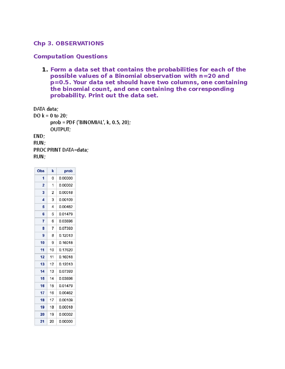 Chp 3. Computation Questions on Binomial and Poisson Distributions ...