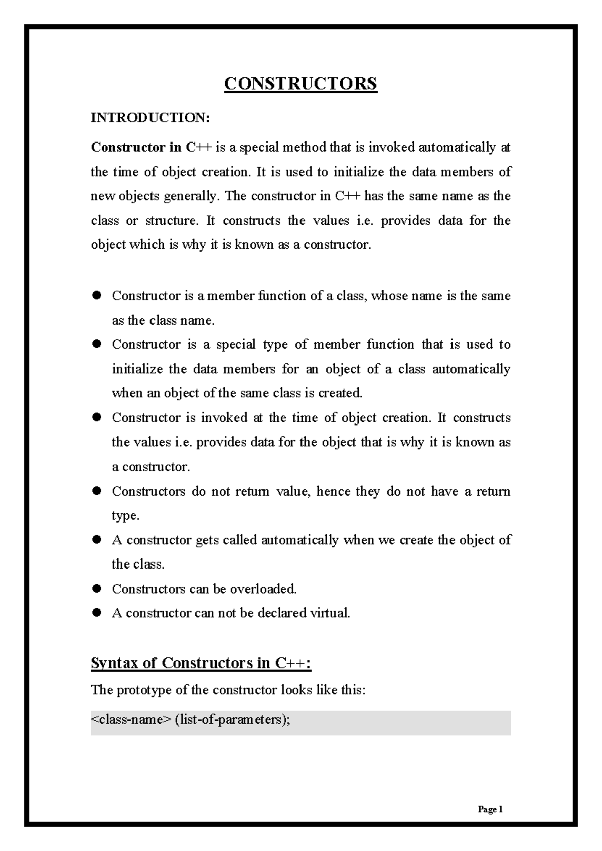 C++ Constructors: Introduction, Syntax, and Characteristics Overview ...