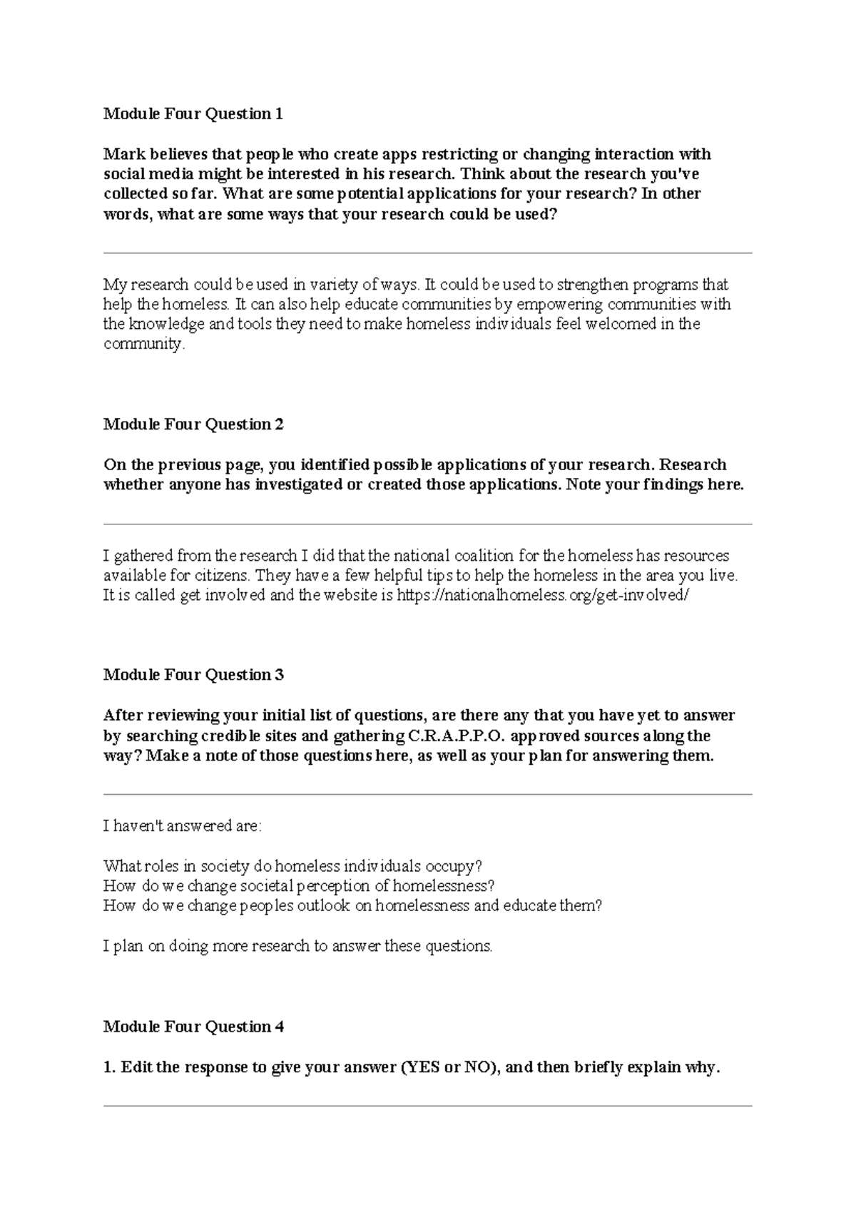 SCS 200 Applied Social Sciences - Module 4 Research Applications and ...