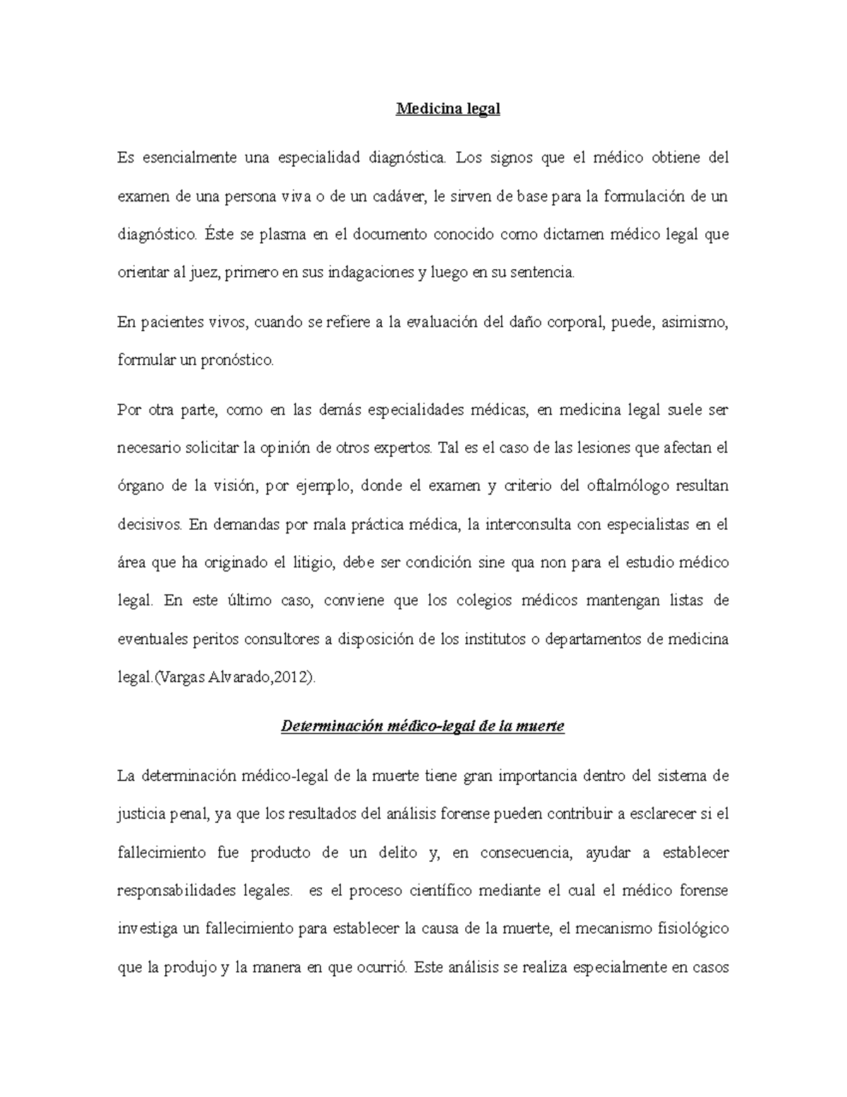Medicina Legal: Diagnóstico y Determinación de la Muerte - DOC-20260311 ...