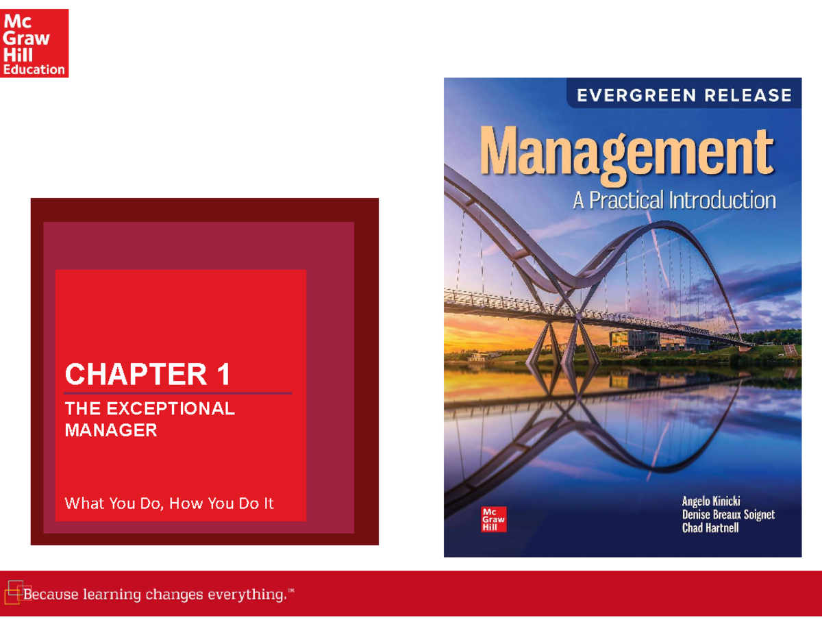 MGT 2010 Chapter 1 Lecture: Overview of the Exceptional Manager - Studocu