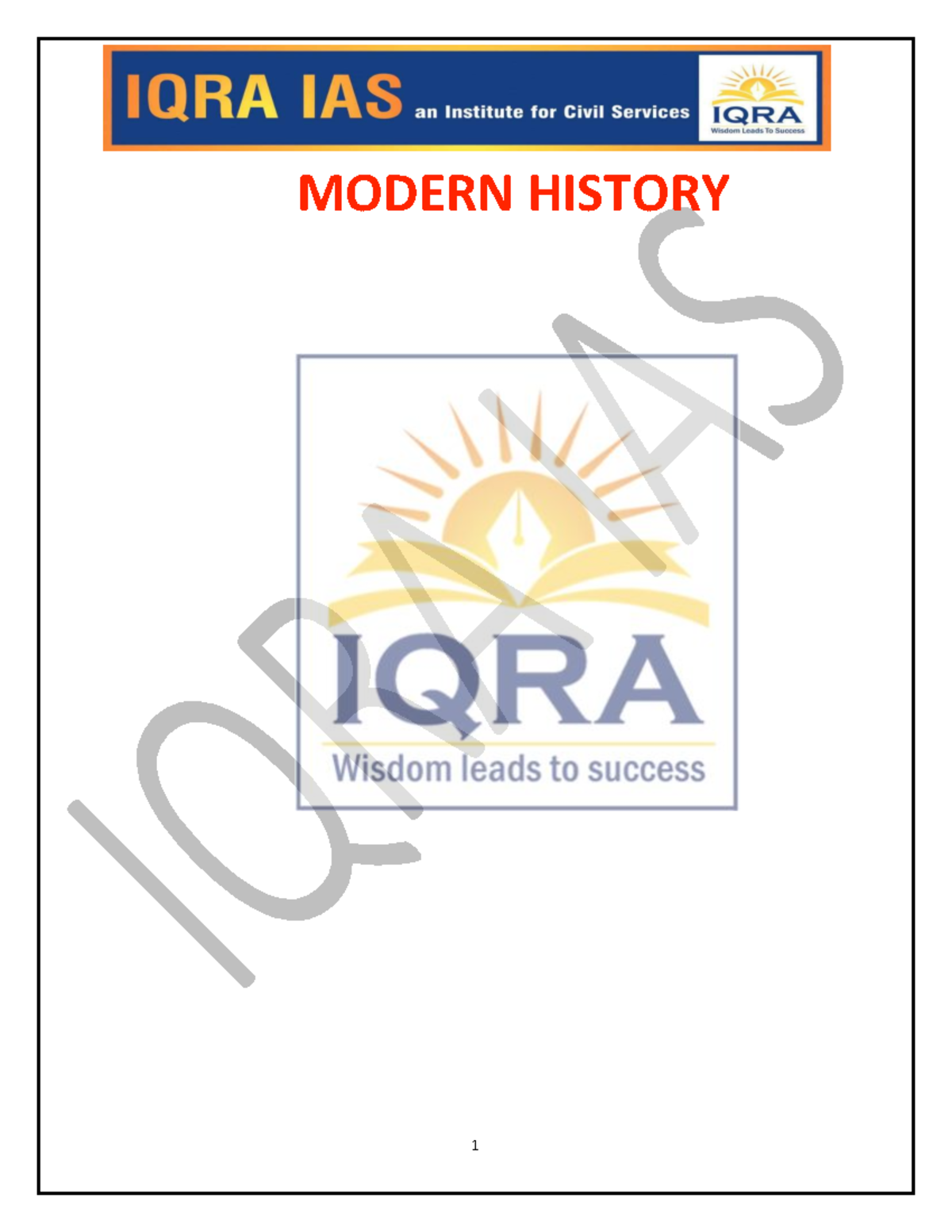 Modern History Notes: Mughal Empire Overview & Decline (15069) - Document Preview