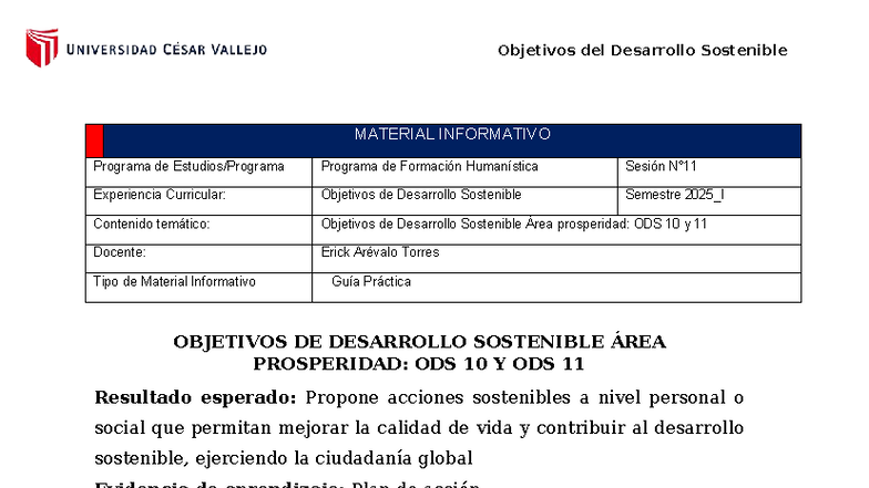 Guía Práctica N° 11: ODS 10 y 11 - Programa de Formación Humanística ...
