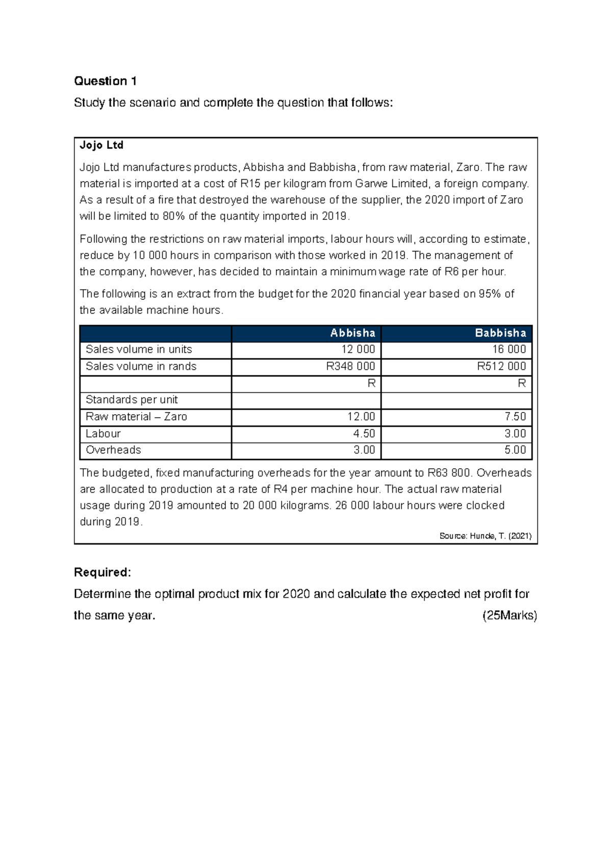 Final Exam Questions for Cost Accounting (ACCT 301) Study Guide - Studocu