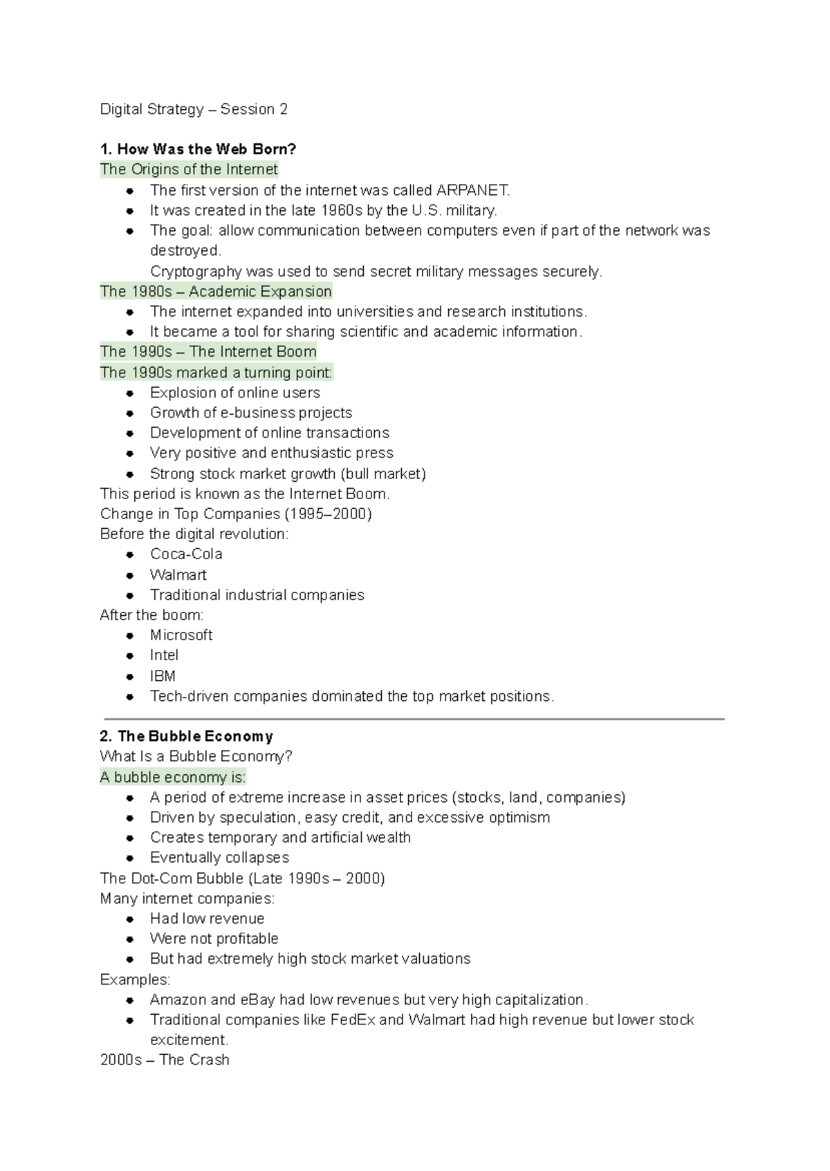 Digital Strategy Notes: Session 2 - The Internet's Evolution and Impact ...