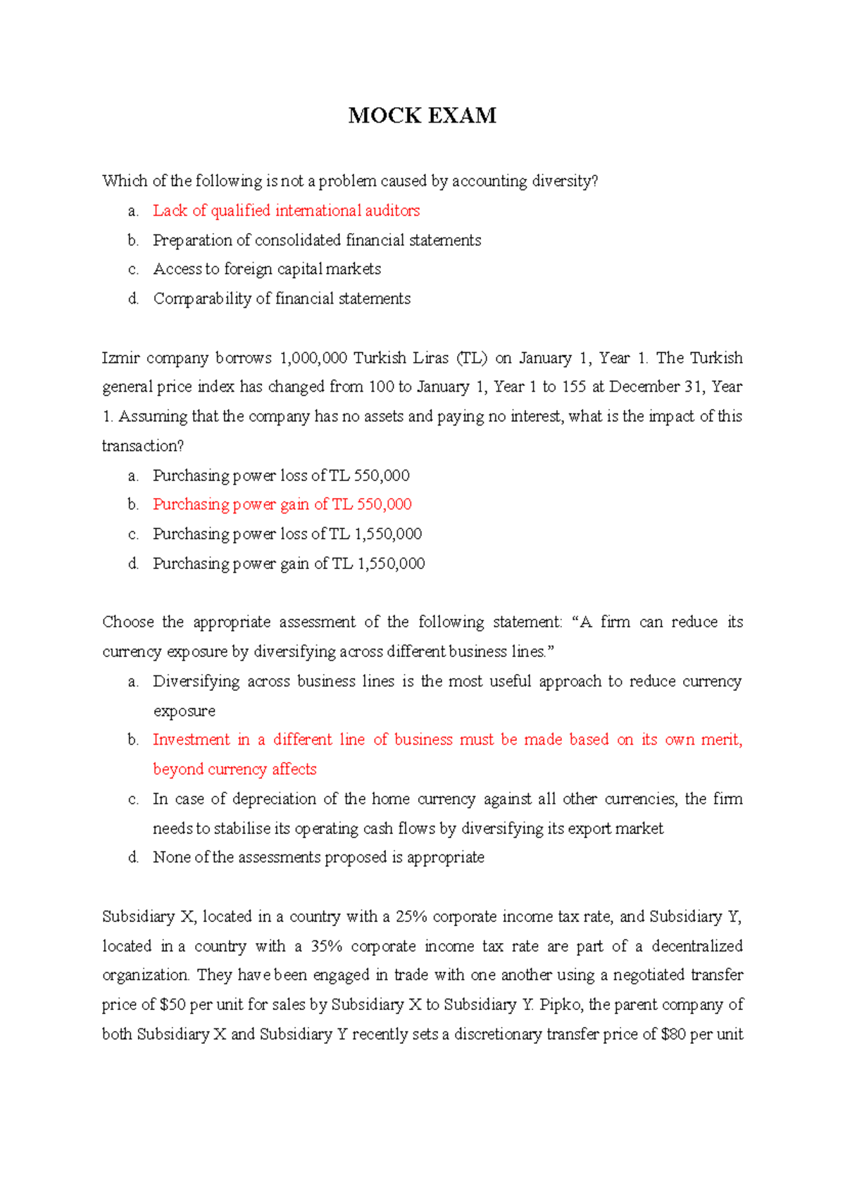 IFM Mock Exam Questions & Answers for Effective Exam Practice - Studeersnel