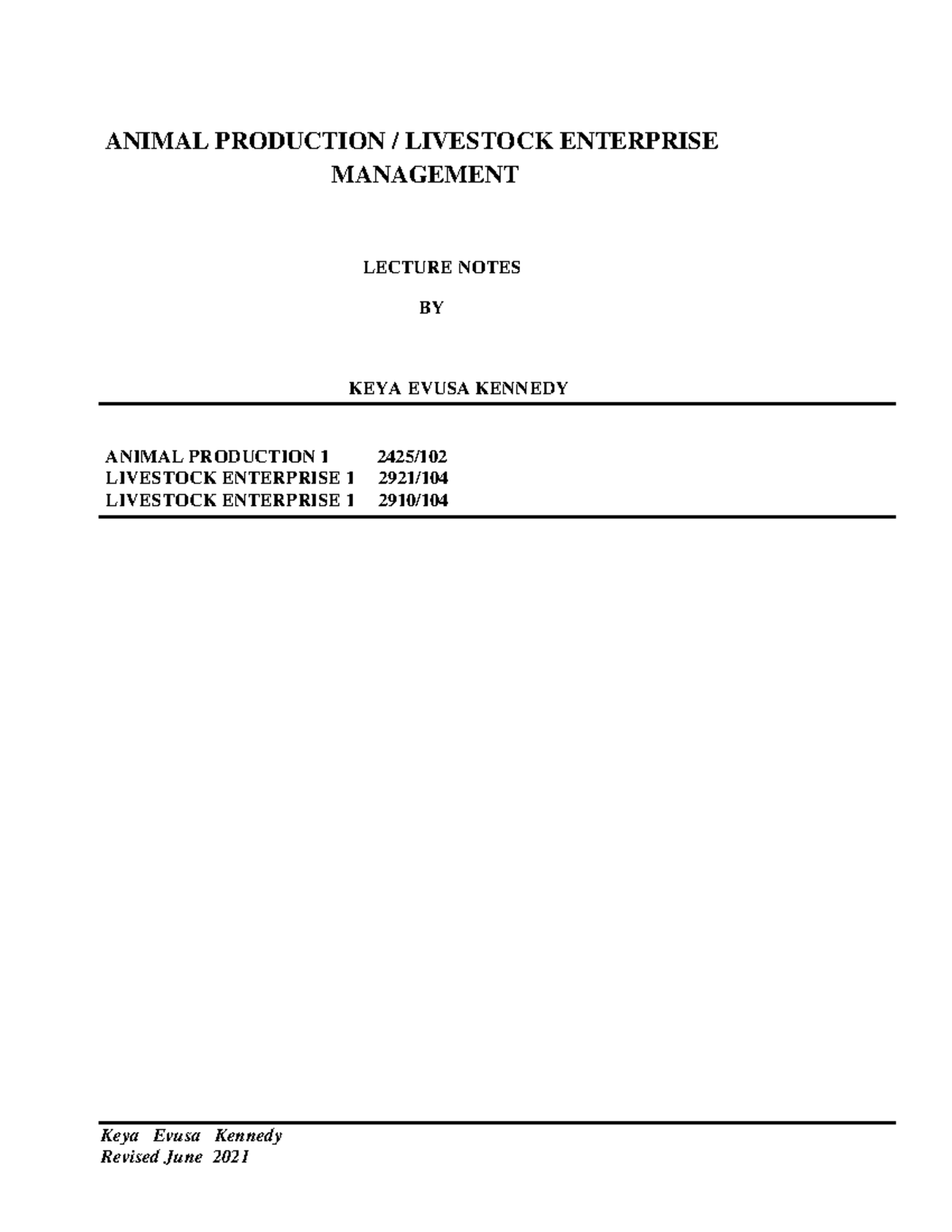 AP LEM Module 1 Lecture Notes on Animal Production and Management - Studocu