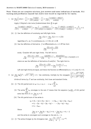 Cheat sheet - Summary Calculus 2 - MAST10006 - *- h · & D · 5 · M ↑ ↑ T ...